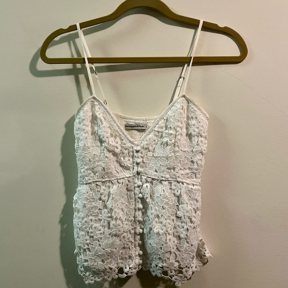 Abercrombie and Fitch (2020) White Tank! Size Small